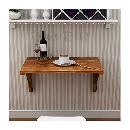 Klappbarer Tisch zur Wandmontage, Kiefernholz, für Lese-Computer, Werkbank, Kaffee und Abendessen, Braun (70 x 30 cm)