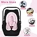 HNHUAMING Infant Car Seat Insert, Baby Car Seat Head & Body Support with 2 Straps Pads, Ultra Soft Newborn Preemie Carseat Insert Cushion for Girls Boys, Fits Car Seat, Stroller, Swing, Bouncer, Pink