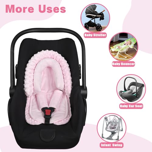 Soporte para cabeza y cuerpo bebé con cobertores rosa miniatura 5