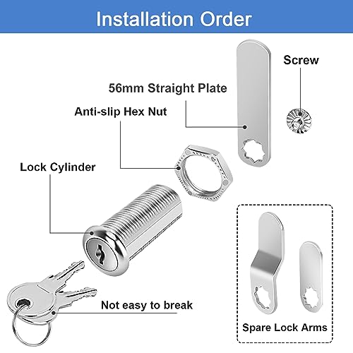 image for Cylinnda Cabinet Locks with Keys, 1-1/2
