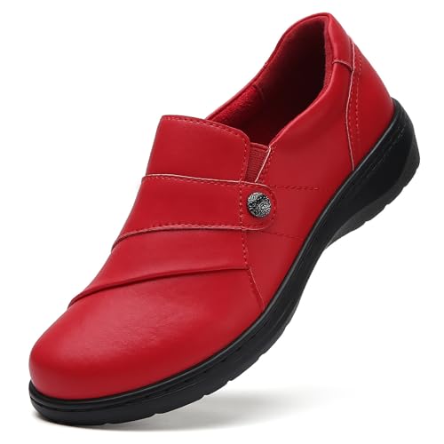 Image of QAE Loafers for Women Orthopedic Shoes Comfortable Slip-Ons Work Flats Womens Business Casual Dress Penny Loafers