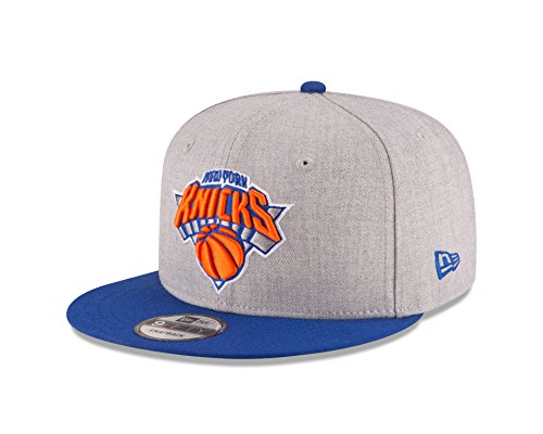 NBA New York Knicks Adult Men NBA 9Fifty 2Tone Heather Snapback Cap,OSFA,Heather Gray