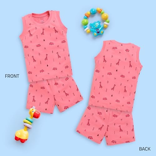 Image of LuvLap Baby Boys 100% Cotton Sleeveless Boys Tank Top & Shorts Set Pack of 3