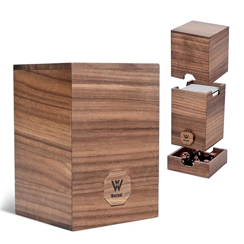 Westant DB200312-1 Wooden Mtg Deck Box - Black Walnut Mtg Commander Deck Box cover