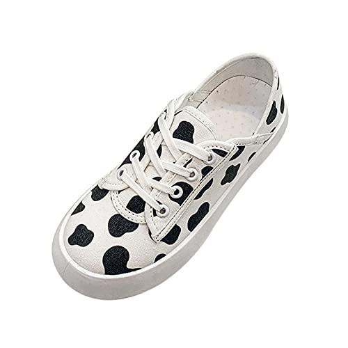 Woaikeyu Plataforma Zapatillas de deporte para mujer, informal, planas, cómodas, de moda, de moda, blanco, 37 EU
