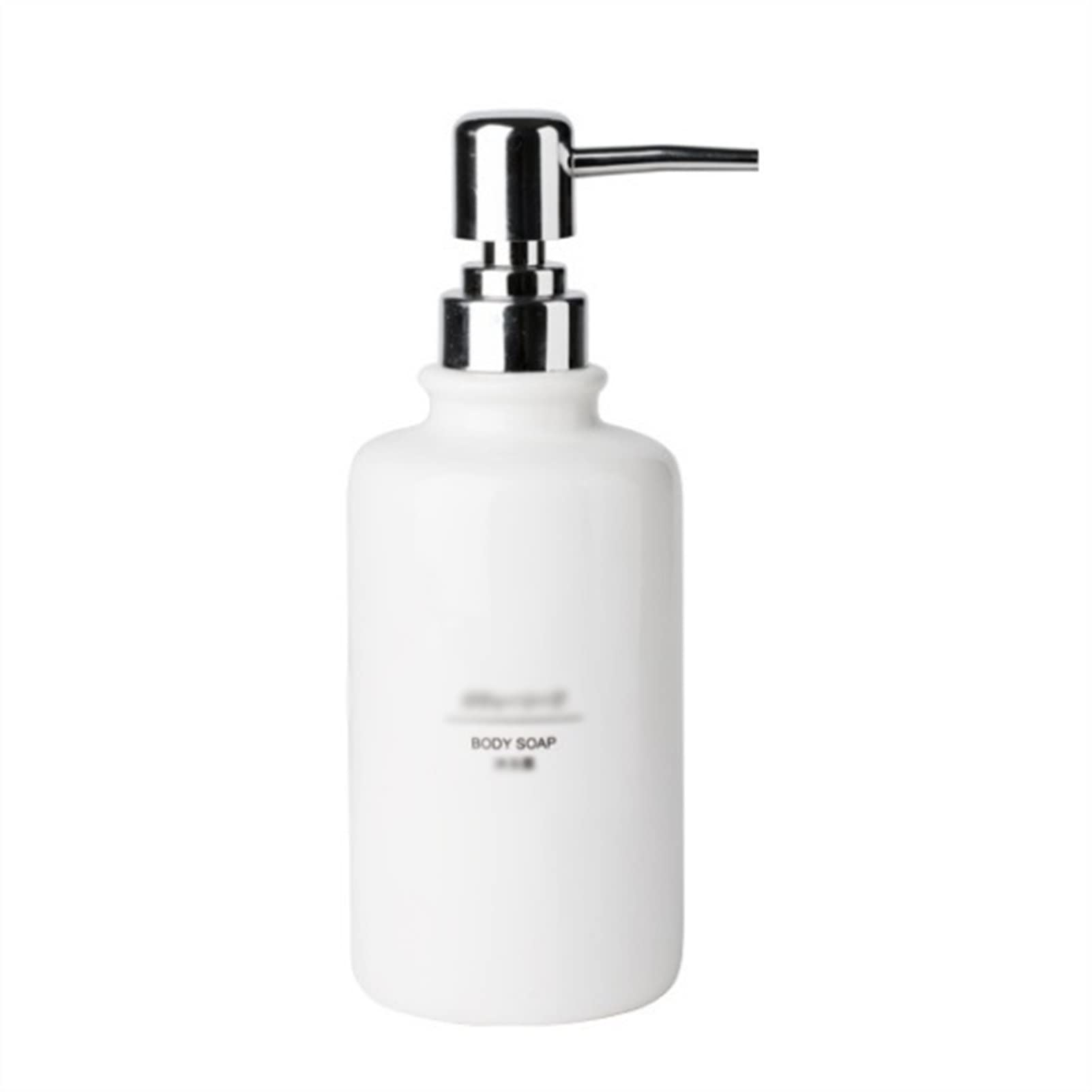 Seifenspender 400ml Weiße Seifenspender Bottle Ceramics Shampoo Duschgel Flasche for Badezimmer Küche nachfüllbarer Seifendosierer (Color : Body soap)