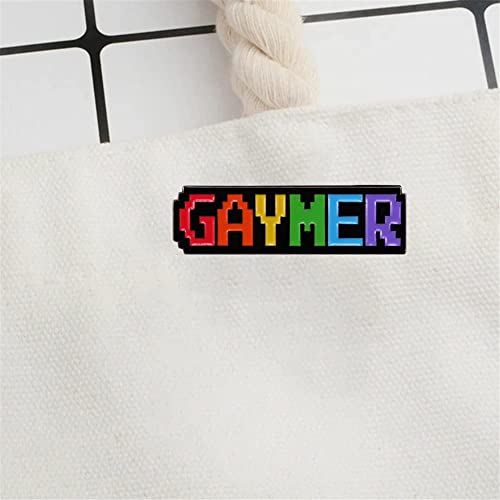 Image of Gaymer Enamel Pin LGBTQ Pride Gay Rainbow Lapel Pins Backpacks Brooches on Clothes Brooch Jewelry for Backpacks Badges Hats Bags for Women Girls Kids Gift Accessories