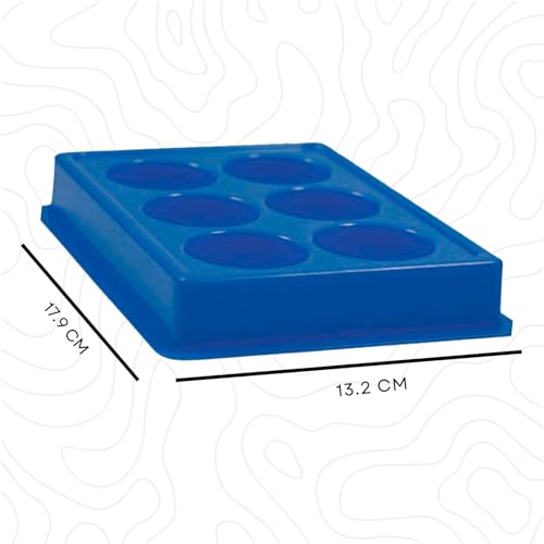 Image of 6 Cup Facial Tray for Facial Mask, Professional Washable Stain Proof Heavy Plastic Plate, Facial Makeup Cosmetic Tool, Blue (pack of 2)