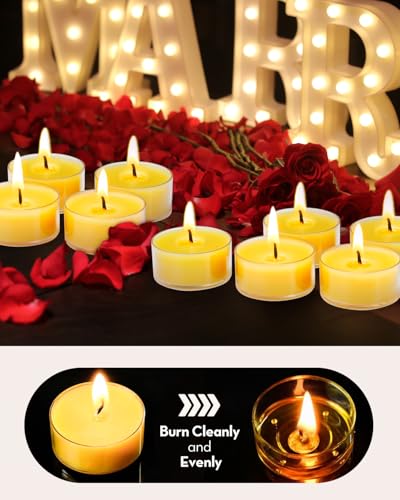Ashlux Beeswax Tea Candle丨Ashlux 100% Natural Beeswax Tealight Candles丨20Pcs Home Bulk Beeswax Candles丨No Scent thumb #5