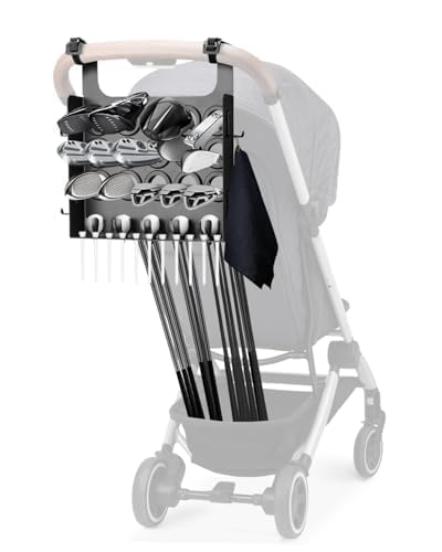 Image of Tiga Golf Stroller Attachment - Enjoy Golf with Your Kids - Easy Installation - Universal Golf Club Holder - Ideal Golf Accessory Gift for Parents - Kid Caddie Golf Stroller Attachment
