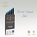 PARKER QUINK Long Fountain Pen Ink Refill Cartridges, Washable Blue, 5 Count