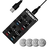 CT-ENERGY Lithium Coin Battery Charger with 4-Pack 3.7V High Capacity Lir2450 Rechargeable Button...