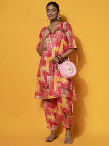 Image of Libas Womens Printed Cotton Co ord Set for Women Casual wear | Office wear