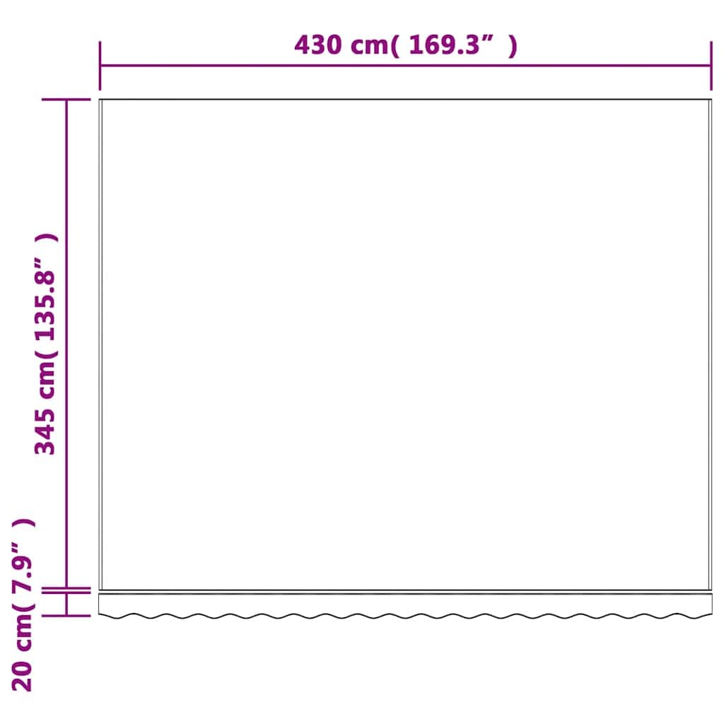 Lona de repuesto para toldo, color naranja, negro, 4,5 x 3,5 m, poliéster | Revestimiento de PU impermeable, protección solar, ligero y fácil de transportar, pieza de repuesto para jardín