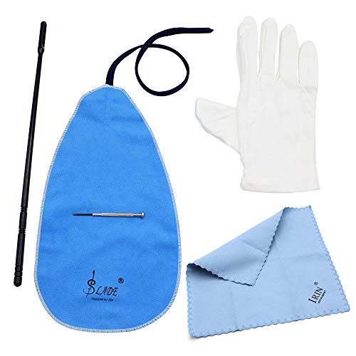 Mowind Flute Cleaning Kit With Cleaning Cloth Plastic Stick Screwdriver Gloves Set Of 5 #TOP11