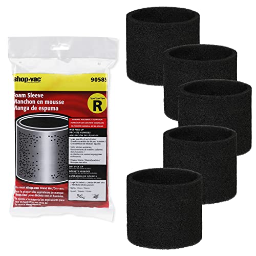 Shop-Vac 90585 Foam Sleeve Filter for 5+ Gallon Wet/Dry Vacuums 5 Pack