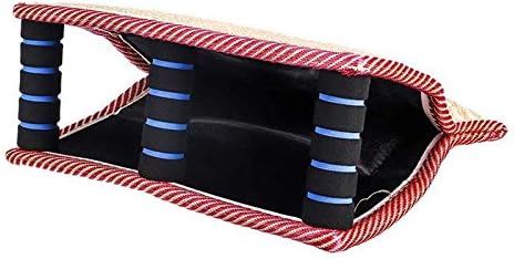 JINXING Jzenzero Jute/Linen Dog Bite Wedge Bite Pillow with 3 Handles Tug Training Toy