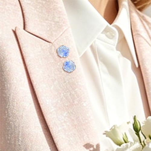 Image of 20 Pcs Enamel Rose Flowe Brooches Pins for Women Colorful Floral Brooch Flower Lapel Pin Badge Crafts Breastpin Jewelry Gift for Women Men Clothing Bags Backpacks Jackets Hat