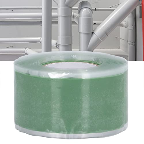 Image of Industrial Duct Tape, 3 Meter Waterproof Dust Proof Silicone Self Fusing Self Adhesive Good Sealing 710PSI Tensile Strength Patch Tape for Water Pipe Hose Repairing(Green)