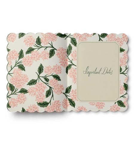Cuaderno escolar 2026-2027 de hortensia rosa con agenda de citas y costuras para clases 3