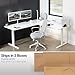 VIVO Electric Height Adjustable 77 x 71 inch Corner Stand Up Desk, 2 White 30 inch Deep Table Tops, White Frame, Memory Controller, L-Shaped Workstation, 3E Series, DESK-KIT-3E7W