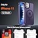 for iPhone 11 Case with 1 Screen Protector, Compatible with MagSafe, Magnetic Matte Slim Phone Cover, Translucent Frosted Back Shockproof Protection Bumper, Purple