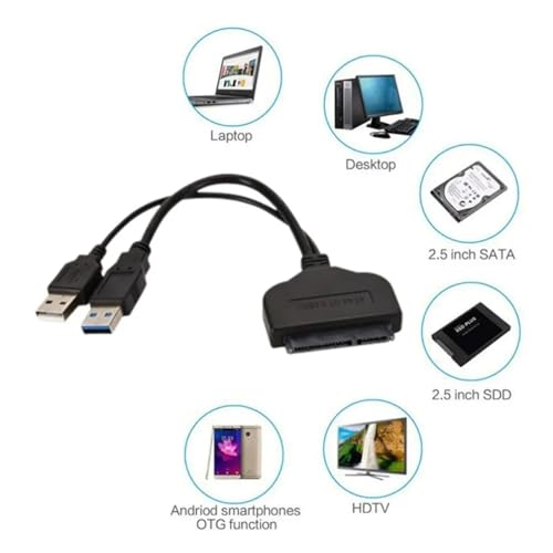 Adaptador SATA a USB 3.0 para discos duros 2.5" SSD HDD miniatura 3