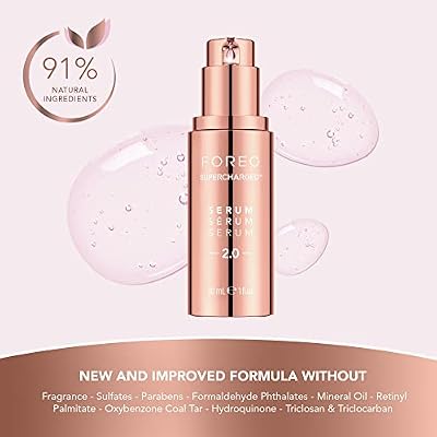 FOREO SUPERCHARGED Serum 2.0 Conductive Skincare Gel Hyaluronic Acid & Squalane Vegan Clean Formula 1 fl.oz