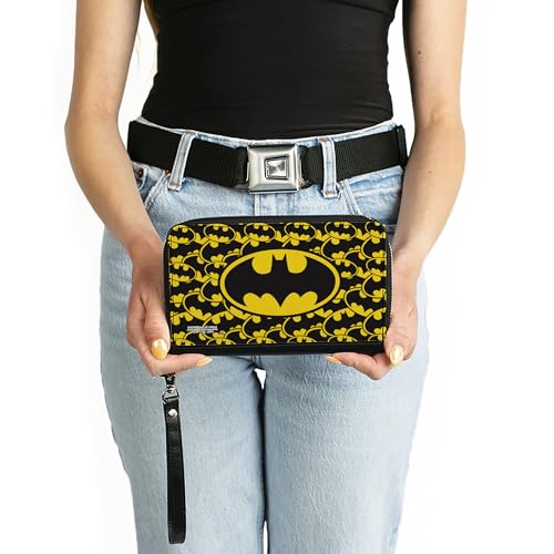 Buckle-Down Women's PU Zip Around Wallet Rectangle-Batman, 7.5"x4.5"3