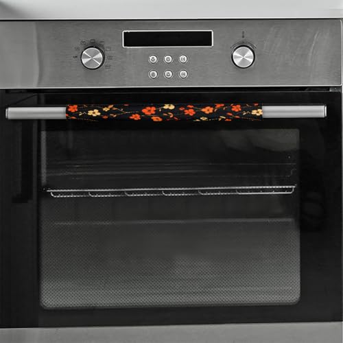 Image of Pardick Spring Flower Refrigerator Door Handle Covers Set of 2, Florals Fridge Handle Cover Washable Fridge Dishwasher Door Spring Decor Protector Handle Cover, Keep Your Kitchen Appliance Clean