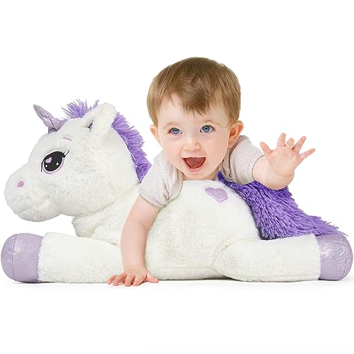 MorisMos Unicornio Peluche Niña 60cm, Juguete de Peluche Unicornio Blanco Suave, Animales de Peluche Pony Kawaii Regalos de Cumpleaños para Niños Niñas Amigo