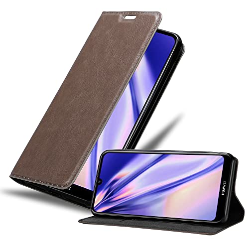 Cadorabo Hülle kompatibel mit Huawei Y6S aus Premium Kunst Leder Flip Klappbare Stoßfeste Magnetische [Standfunktion] [Kartenfächern] Cover Hülle für Huawei Y6S Tasche in Braun