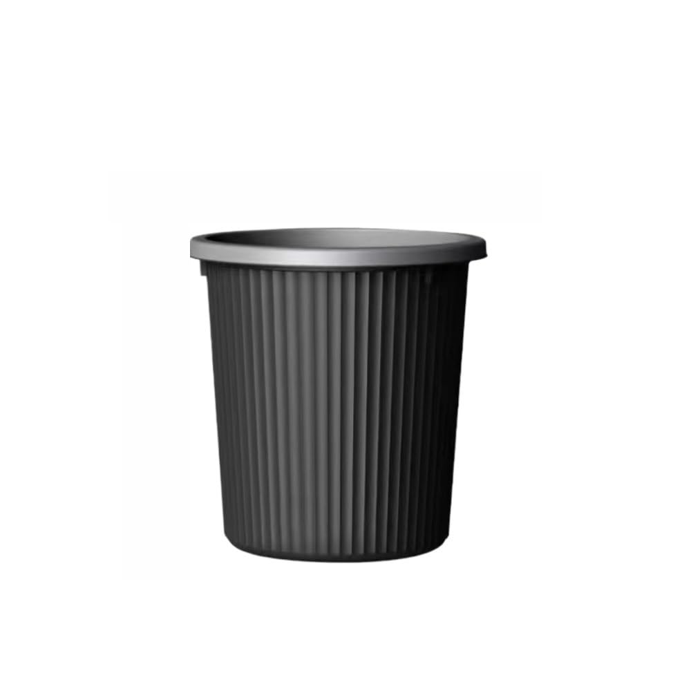 Large Capacity Anti-Slip Trash Can, Vertical Texture, Leak-Proof & Easy to Clean(Classic Black(Extra Large))