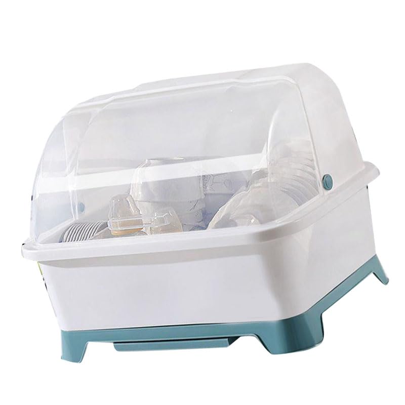 Grille de séchage double couche avec couvercle, égouttoir à vaisselle résistant au stockage de cuisine, boîte de rangement pour côtelettes, support pour séchage