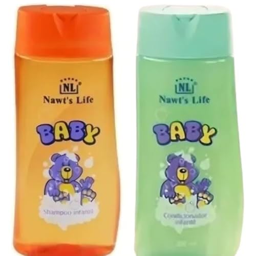 Kit Shampoo e Condicionador Infantil 250ml – Anti Piolho – Com Camomila, Aloe Vera, Algas Marinhas e Óleo de Amêndoas – Hidratação, Brilho e Cheirinho Suave para Crianças”