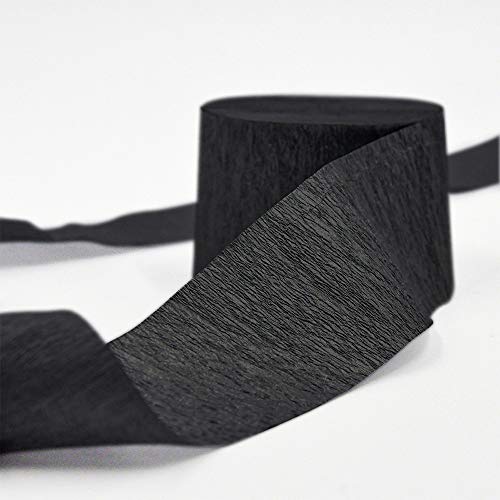 Image of 8 Rolls Black Crepe Paper Streamers, Wedding Birthday Baby Shower Halloween Party Decoration, Rainbow DIY Supplies, Graduation New Year Decor