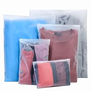 20 sacchetti sigillabili smerigliati, sacchetti per vestiti da viaggio, sacchetti di plastica con chiusura a cerniera, salvaspazio, organizer per bagagli, ospedale, scuola – 5 misure di miscelazione