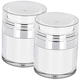 Cabilock 2 piezas Dispensador de Crema Airless de Botes Vacíos con Bomba para Loción Contenedores Pequeños Reutilizables para Hidratante Facial y Corporal Diseño Antifugas y Portátil