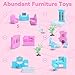 Doll House for Girls, DIY Dream Dollhouse with Furniture and Rooms Accessories, Miniature Pretend Playhouse with Lights, Building Princess House Dolls Playset Figures Toys Kit Gift for Ages 3+
