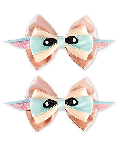 Image of Baby Girls Alien Hair Bow Clips 2pcs Birthday Party Halloween Hair Accessories 6 Inch