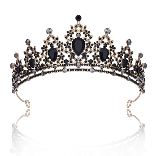 Dark Crystal Tiaras Crown for Women Birthday Halloween Gothic Evil Vampire