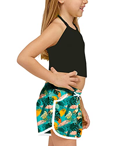 Image of Deerose Kids Hawaiian Swim Board Shorts Quick Dry Active Swim Trunk 5-14 Years