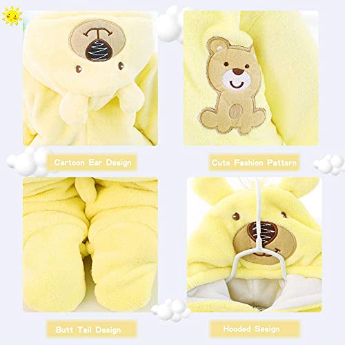 Image of XIFAMNIY Baby Newborn Jumpsuit Footie Hooded Thicken Winter Bunting Outwear Snowsuit Pajamas for Girls Boys