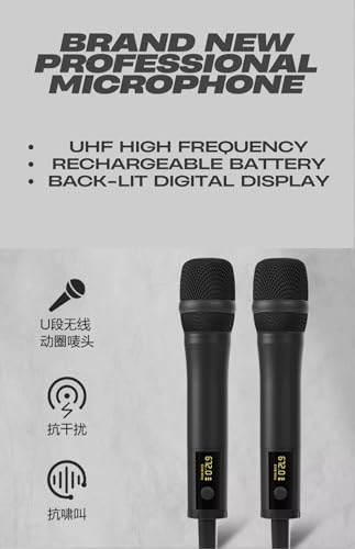 Sistema de karaoke de pantalla táctil de 14 pulgadas con 2 micrófonos inalámbricos, descargas de canciones en la nube de alta velocidad, compatible con KTV, MP3, Bluetooth, salida HDMI y