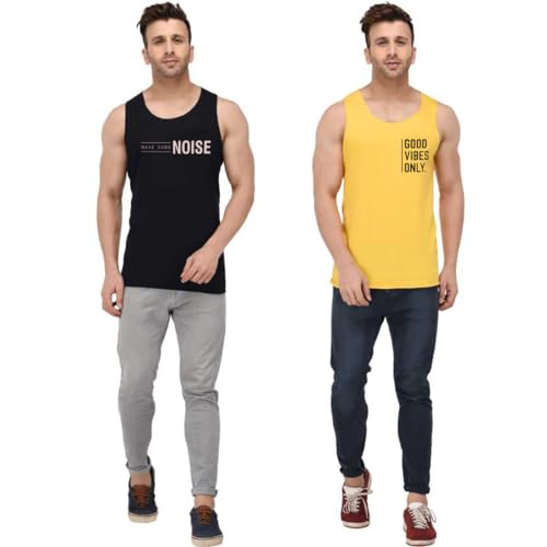 Image of hotfits Men's Quick Dry Workout Tank Top Gym Muscle Tee Fitness Bodybuilding Sleeveless T Shirt, Gym Vest- Pack of 2