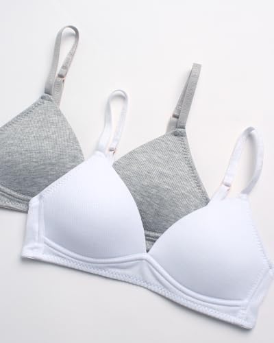 Danskin Girls Training Bra - 2 Pack Wireless Molded Cup Bras for Teens with Adjustable Straps (Sizes 30A-36A)3