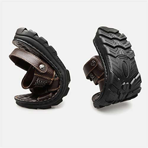 Men Sandals Men Casual Shoes Outdoor Men Leather Sandals for Men Beach Shoes Roman Shoes(D,43 Code)4