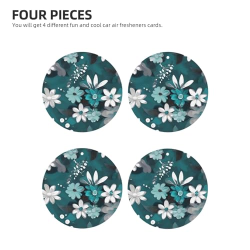 Hojas aromáticas para auto motivo floral gris y blanco miniatura 2