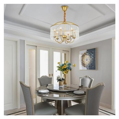 Lustre de luxe 50,8 cm en cristal pour sublimer un plafond bas