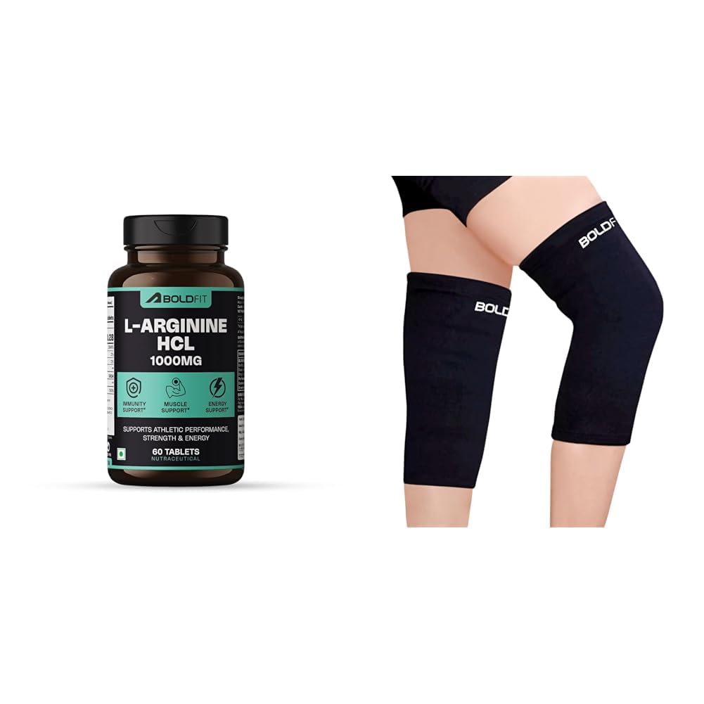 Boldfit L-Arginine Supplement 1000mg with Nitric Oxide Arginine Supplement for Men & Women for Mus | Boldfit Orthopedic Knee Caps for Pain Relief Bamboo Yarn Knee Support Sleeves Brace for Sports, Co-image-7